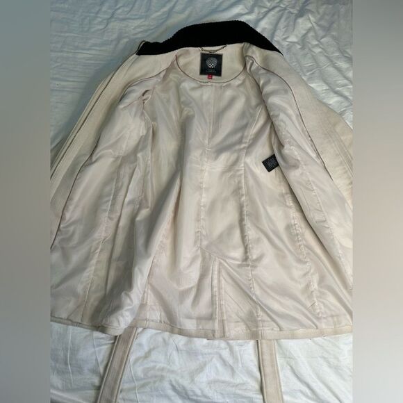 Vince Camuto Single Breasted Wool Belted Zip Front Funnel Neck Walker Coat - M - Picture 11 of 13